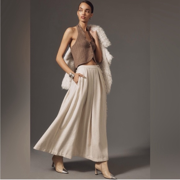 NWT Anthropologie Sunday Brooklyn Pleated Blanket Maxi Skirt - Picture 2 of 7